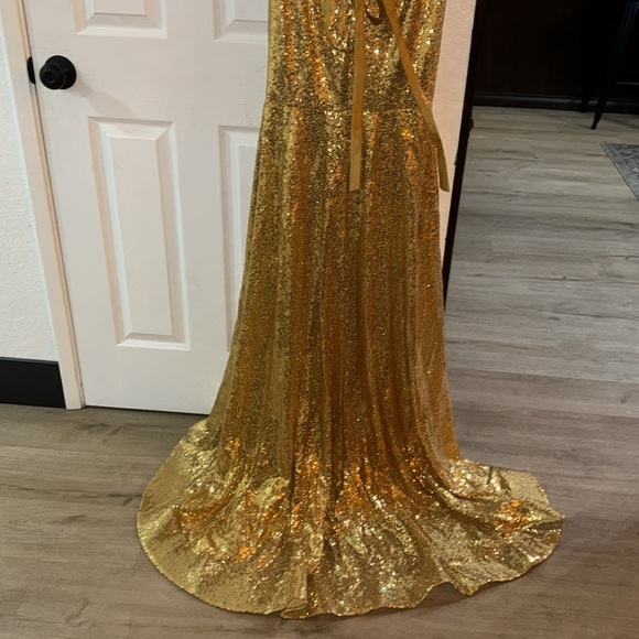 ✨Sparkle Gold Mermaid Evening Gown - Picture 7 of 7